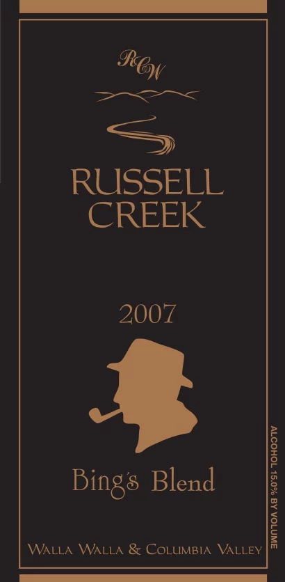 Bing Crosby Russell Creek Wine Label