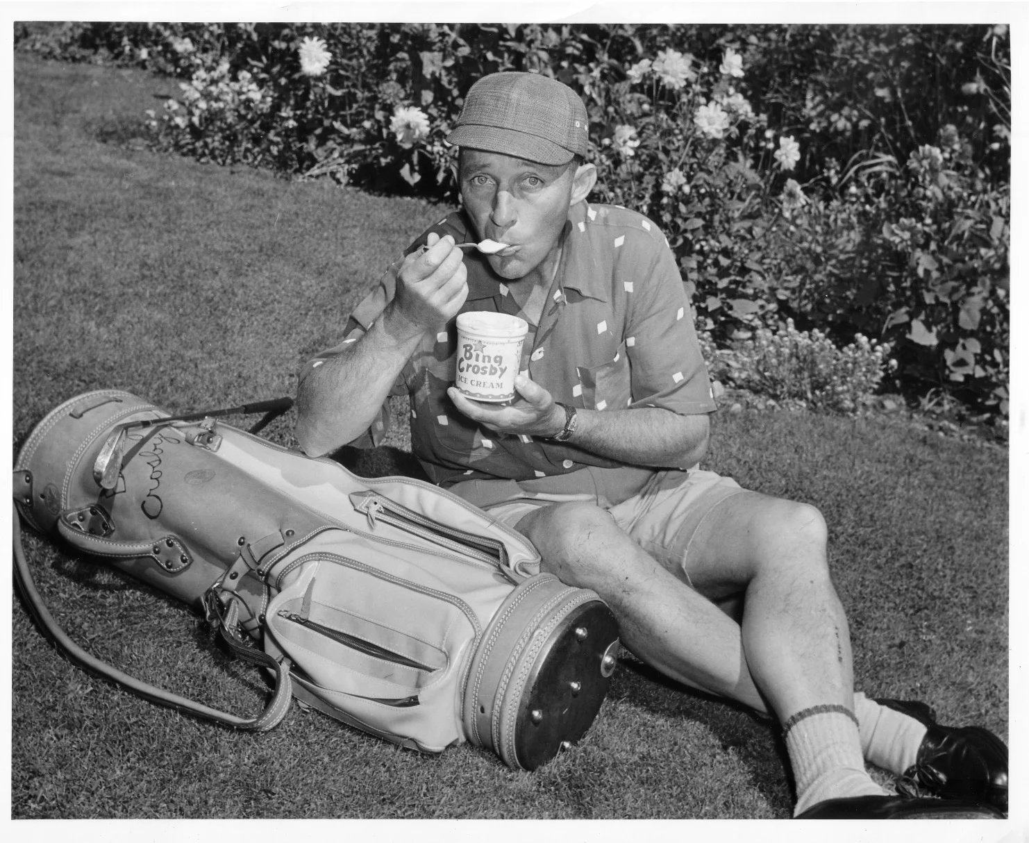 Bing Crosby eating ice cream