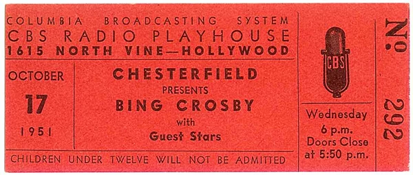Bing Crosby cbs radio pass